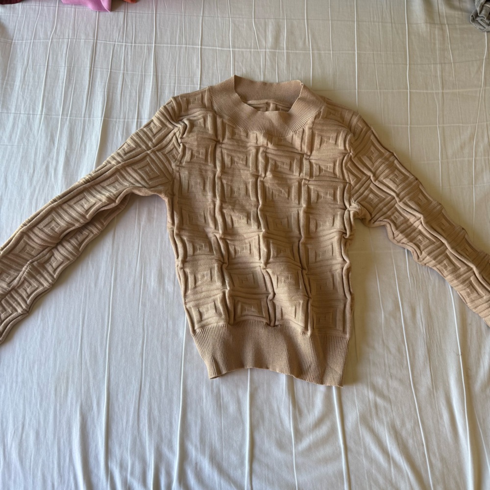 Textured Tan Sweater
